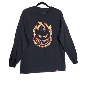 Spitfire Wheels Bighead Flame Logo Long Sleeve Graphic Tee Black Mens L